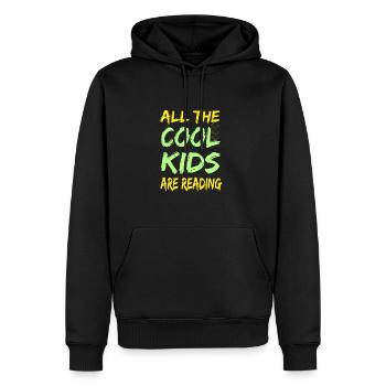 Tous les enfants cool lisent - Sweat à capuche Premium bio Homme - noir - Devant - Nico (187cm)