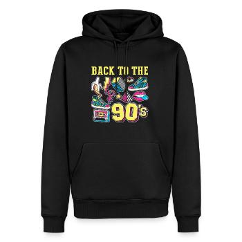 Back To 90's Vintage Kassette Tape Mixtape - Männer Premium Bio Hoodie - Schwarz - Vorne - Nico (187cm)