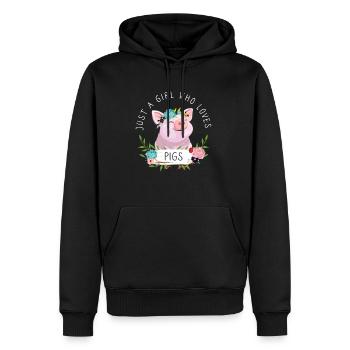 Just A Girl Who Loves Pigs - Männer Premium Bio Hoodie - Schwarz - Vorne - Nico (187cm)