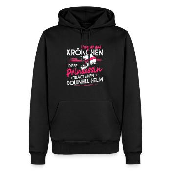 Vergiss Das Krönchen Prinzessin Downhill Helm - Männer Premium Bio Hoodie - Schwarz - Vorne - Nico (187cm)