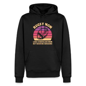 Rugby-Wortspiel für deine Rugby-Mama - Männer Premium Bio Hoodie - Schwarz - Vorne - Nico (187cm)
