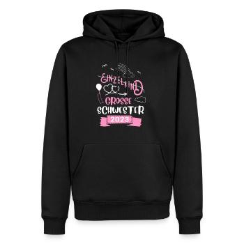 Einzelkind Große Schwester 2023 - Männer Premium Bio Hoodie - Schwarz - Vorne - Nico (187cm)