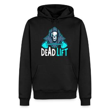 Dead Lift Sensenmann Bodybuilder Powerlifter - Männer Premium Bio Hoodie - Schwarz - Vorne - Nico (187cm)