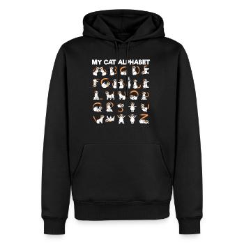 Mein Katzenalphabet ABC Katzen Buchstaben Katze - Männer Premium Bio Hoodie - Schwarz - Vorne - Nico (187cm)