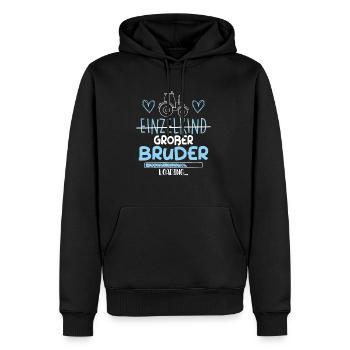 Einzelkind Großer Bruder Loading Traktor - Männer Premium Bio Hoodie - Schwarz - Vorne - Nico (187cm)