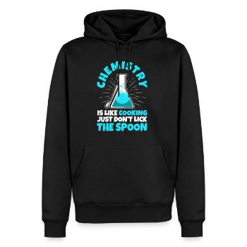 La chimie, c’est comme la cuisine, professeur de chimie - Sweat à capuche Premium bio Homme - noir - Devant - Nico (187cm)