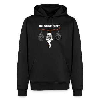 Be Different Schwan und Fledermäuse - Männer Premium Bio Hoodie - Schwarz - Vorne - Nico (187cm)