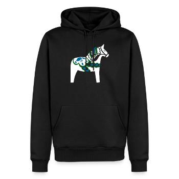 Schwedisches Dala-Pferd Schweden Weißes Dalecarlian-Pferd - Männer Premium Bio Hoodie - Schwarz - Vorne - Nico (187cm)