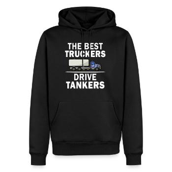 Die besten Trucker fahren Tanker - Tanker Drivergra - Männer Premium Bio Hoodie - Schwarz - Vorne - Nico (187cm)