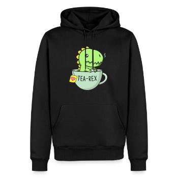 Tea Rex Dinosaurier Tyrannosaurus Rex Teetasse Tee - Männer Premium Bio Hoodie - Schwarz - Vorne - Nico (187cm)