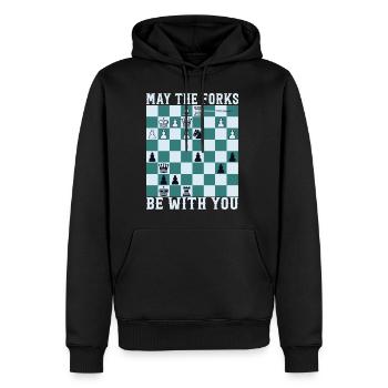 May the Forks be with you - Männer Premium Bio Hoodie - Schwarz - Vorne - Nico (187cm)