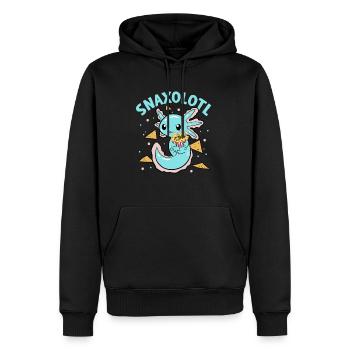 Snaxolotl Snack Nachos Axolotl - Männer Premium Bio Hoodie - Schwarz - Vorne - Nico (187cm)