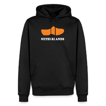 Souvenirs aus niederländischem Holzschuh Niederländisches Souv - Männer Premium Bio Hoodie - Schwarz - Vorne - Nico (187cm)