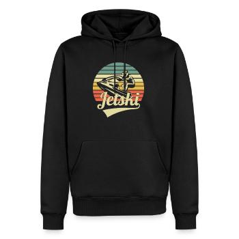 Jet Ski Retro Vintage Sunset Water Scooter Jet Ski - Männer Premium Bio Hoodie - Schwarz - Vorne - Nico (187cm)