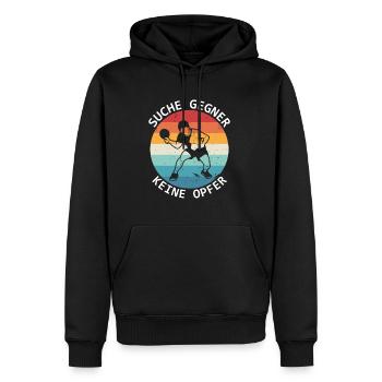 Tischtennis Suche Gegner Keine Opfer - Männer Premium Bio Hoodie - Schwarz - Vorne - Nico (187cm)