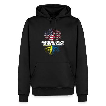 American Grown Ukrainian Roots Ukraine Amerika - Männer Premium Bio Hoodie - Schwarz - Vorne - Nico (187cm)