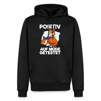 Fox tested positive for tired Fox sleep shirt - Men’s Premium Organic Hoodie - black - Front - Nico (187cm)