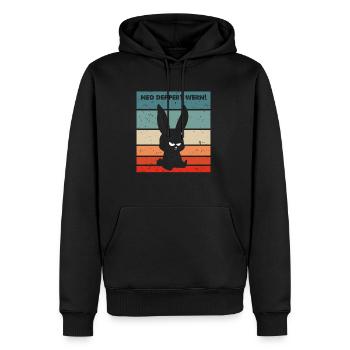 Ned deppert werden lustiger Spruch lustiger Hase - Männer Premium Bio Hoodie - Schwarz - Vorne - Nico (187cm)