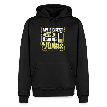 Meine größten Erfolge - mit Zwillingen Zitat für - Männer Premium Bio Hoodie - Schwarz - Vorne - Nico (187cm)