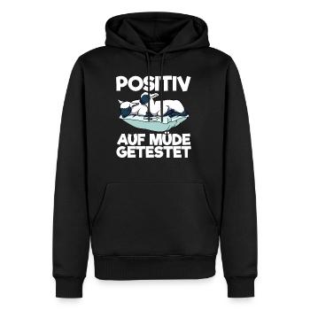 Schaf Positiv Auf Müde Getestet Schlafshirt - Männer Premium Bio Hoodie - Schwarz - Vorne - Nico (187cm)