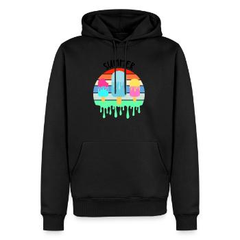 Crème glacée fondante Vacances d’été chaudes Rétro Vintag - Sweat à capuche Premium bio Homme - noir - Devant - Nico (187cm)