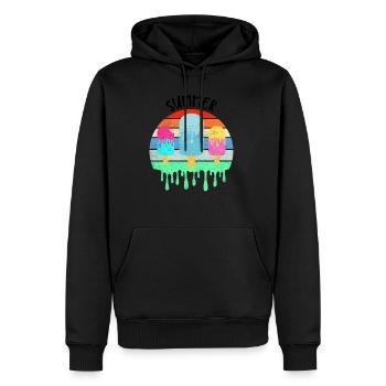 Schmelzendes Eis Heißer Sommerurlaub Retro Vintag - Männer Premium Bio Hoodie - Schwarz - Vorne - Nico (187cm)