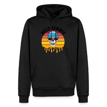 Drôle Scary Skull Head Summertime Horror Spooky Su - Sweat à capuche Premium bio Homme - noir - Devant - Nico (187cm)