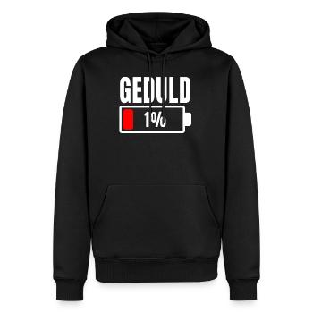 Patience à 1% Phrase drôle et idée ironique hors de - Sweat à capuche Premium bio Homme - noir - Devant - Nico (187cm)