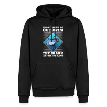 I don't have to outswim the shark, just my dive bu - Männer Premium Bio Hoodie - Schwarz - Vorne - Nico (187cm)