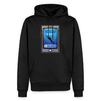L’océan m’appelle et je dois y aller - Sweat à capuche Premium bio Homme - noir - Devant - Nico (187cm)