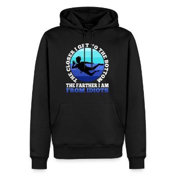 The closer i get to the bottom the farther i am fr - Männer Premium Bio Hoodie - Schwarz - Vorne - Nico (187cm)