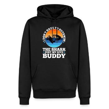 I don't have to outswim the shark my dive buddy - Männer Premium Bio Hoodie - Schwarz - Vorne - Nico (187cm)