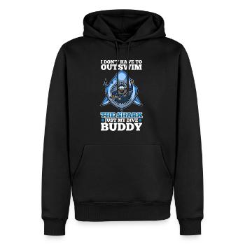 I don't have to outswim the shark, just my dive bu - Männer Premium Bio Hoodie - Schwarz - Vorne - Nico (187cm)