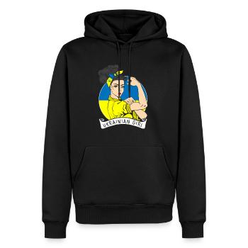Ukraine Girl Strong - Männer Premium Bio Hoodie - Schwarz - Vorne - Nico (187cm)
