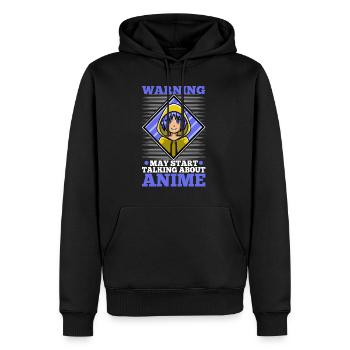 Avertissement peut commencer à parler d’anime - Sweat à capuche Premium bio Homme - noir - Devant - Nico (187cm)