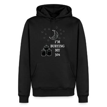 I'm Burying My 30s Funny Gothic Aesthetic Party Th - Men’s Premium Organic Hoodie - black - Front - Nico (187cm)