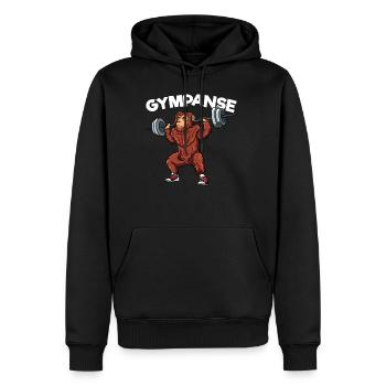 Gympanse Chimpanzé Gym Strength Training Fitness Monkey - Sweat à capuche Premium bio Homme - noir - Devant - Nico (187cm)