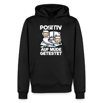 Lama Positiv Auf Müde Getestet Lama Schlafshirt - Männer Premium Bio Hoodie - Schwarz - Vorne - Nico (187cm)