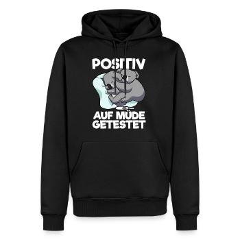 Koala Positiv Auf Müde Getestet Koala Schlafshirt - Männer Premium Bio Hoodie - Schwarz - Vorne - Nico (187cm)