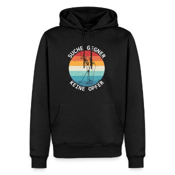 Lustiges Golfspieler Suche Gegner Keine Opfer Golf - Männer Premium Bio Hoodie - Schwarz - Vorne - Nico (187cm)