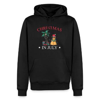 Christmas In July Schneemann Aus Sand Strand - Männer Premium Bio Hoodie - Schwarz - Vorne - Nico (187cm)