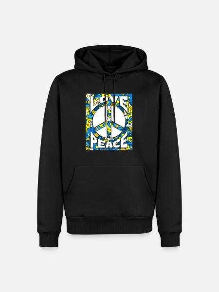 Peace Love Ukraine - Men’s Premium Organic Hoodie - black