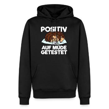 Igel Positiv Auf Müde Getestet Igel Schlafshirt - Männer Premium Bio Hoodie - Schwarz - Vorne - Nico (187cm)