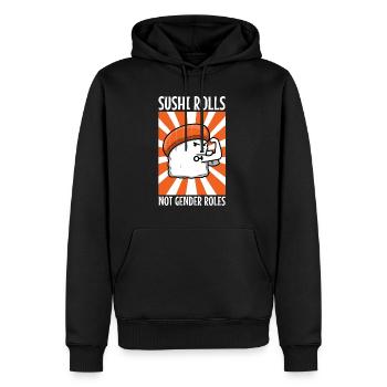 Sushi rolls not gender roles - Männer Premium Bio Hoodie - Schwarz - Vorne - Nico (187cm)