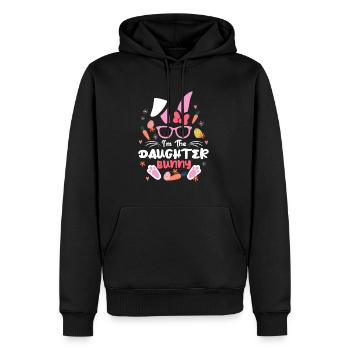 Je suis la fille lapin Lapin Lapin Oreille avec lunettes de soleil - Sweat à capuche Premium bio Homme - noir - Devant - Nico (187cm)