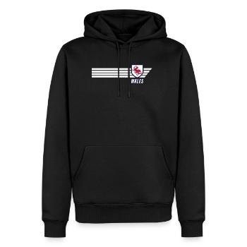 Wales Walisischer Drachen Patriot Fussball Trikot - Männer Premium Bio Hoodie - Schwarz - Vorne - Nico (187cm)