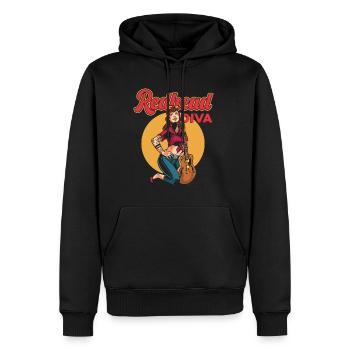 Redhead Diva Bass Guitar Player Ginger Girl Inked - Men’s Premium Organic Hoodie - black - Front - Nico (187cm)