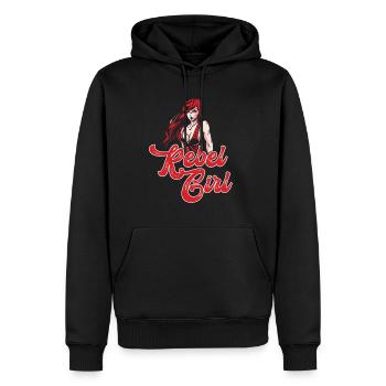 Rebel Ginger Girl Redhead Red Haired Irish - Men’s Premium Organic Hoodie - black - Front - Nico (187cm)