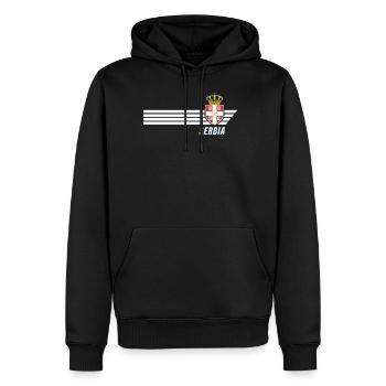 Serbien Srbija Patriotismus Fussball Fan Trikot - Männer Premium Bio Hoodie - Schwarz - Vorne - Nico (187cm)