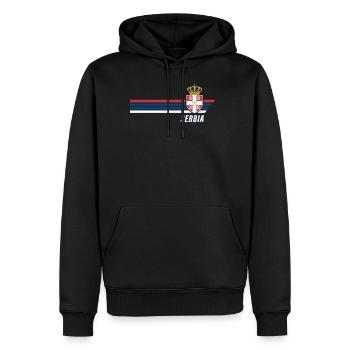Serbie Srbija Patriotism Football Fan Jersey - Sweat à capuche Premium bio Homme - noir - Devant - Nico (187cm)